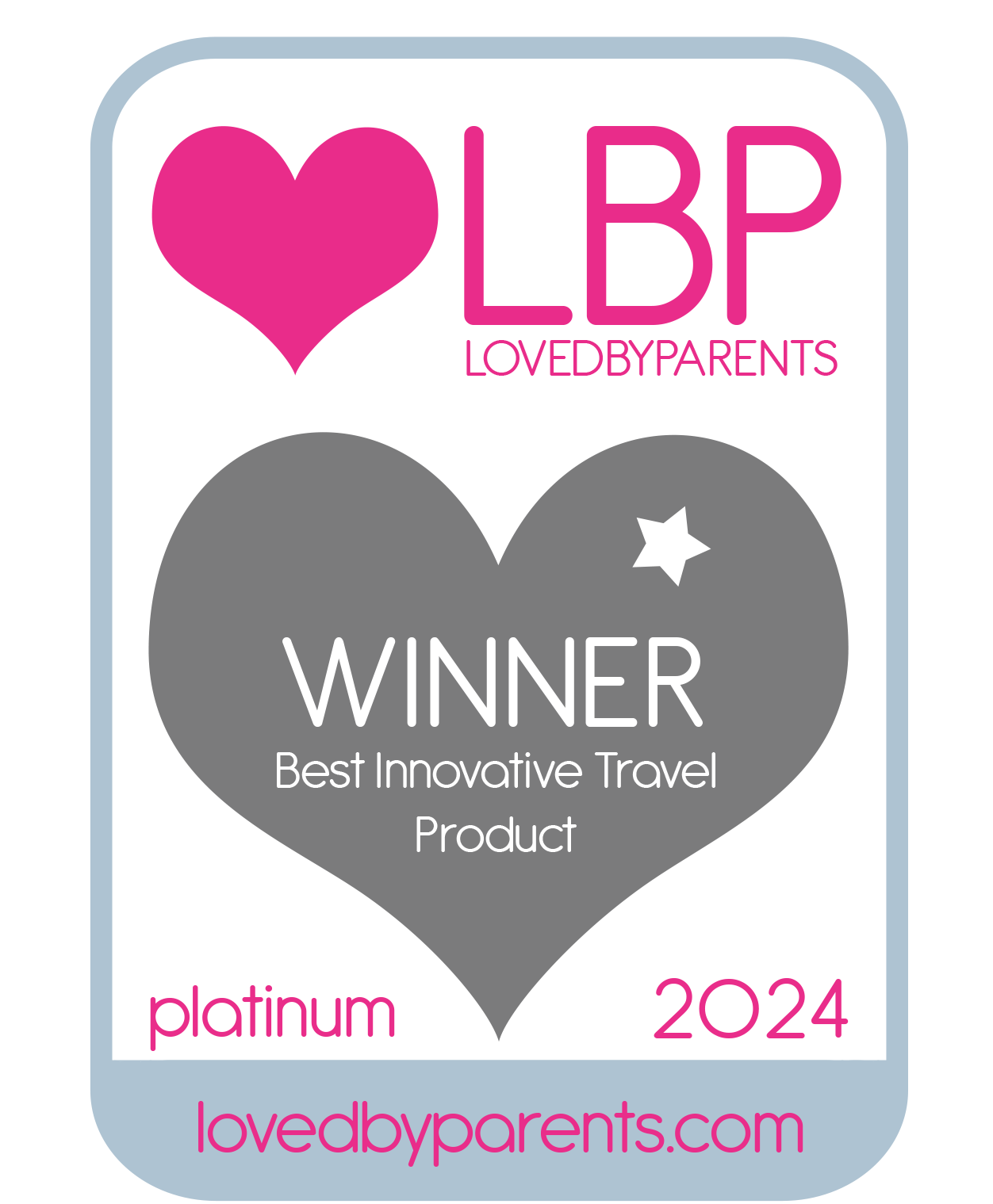 Lovedbyparents Platinum 2024 Award Best Innovative Travel Product