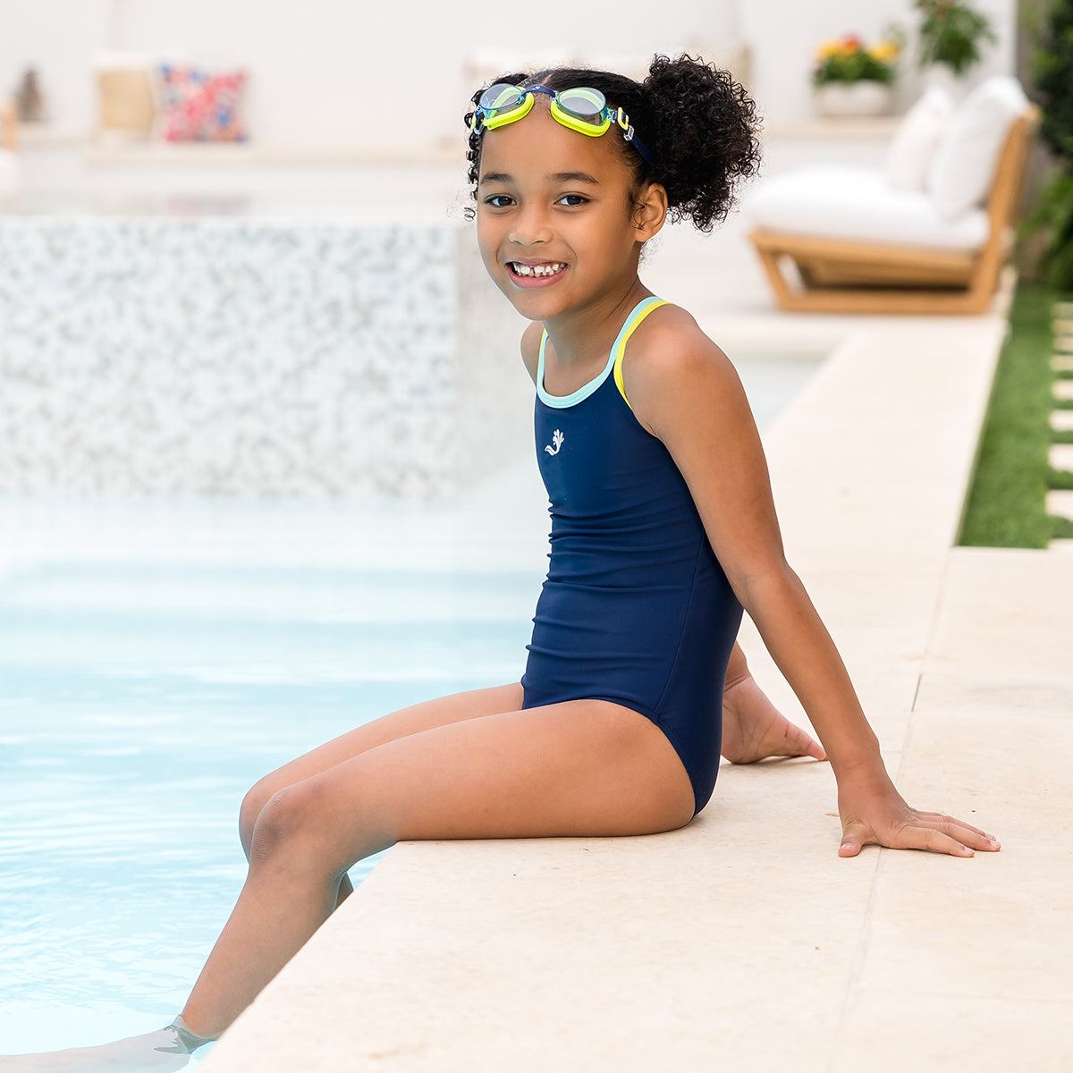 Girls UV Rash Guard Swimsuit – Baby Kids Swimwear, Multicolor, Polyamide/Elastane