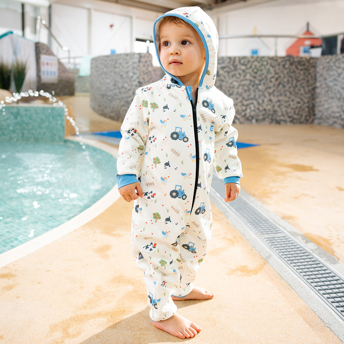 After Swim Waterproof Onesie Tractor Tales