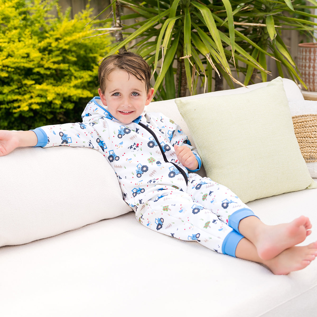 After Swim Waterproof Onesie Tractor Tales