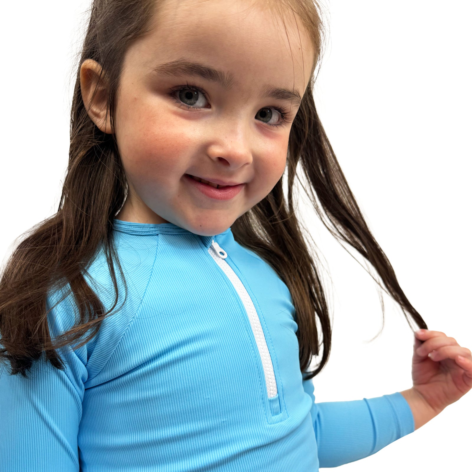 Premium Long Sleeve Rash Vest Neon Blue