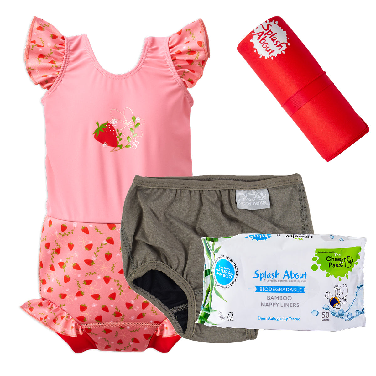 Happy Nappy™ Costume, Silver Lining Nappy Wrap, Liners and Changing Mat Bundle