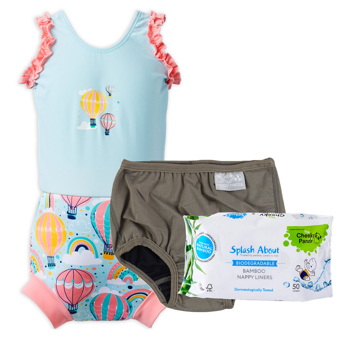 Happy Nappy™ Costume, Silver Lining Nappy Wrap & Liners Bundle