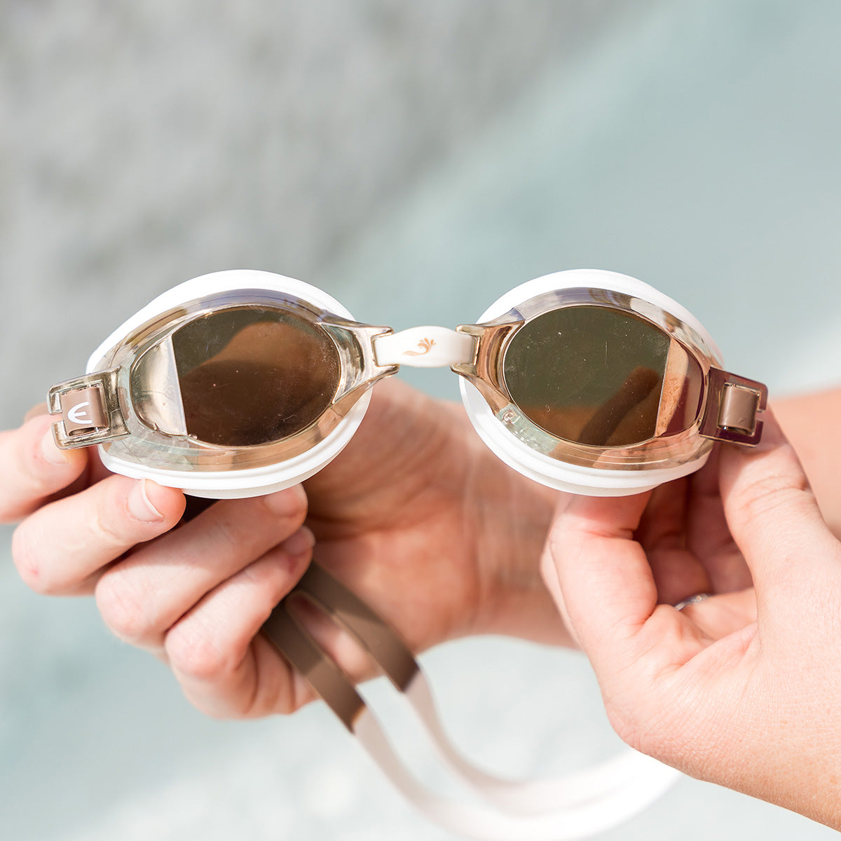 Adult Piranha Pro Goggles Bronze & White
