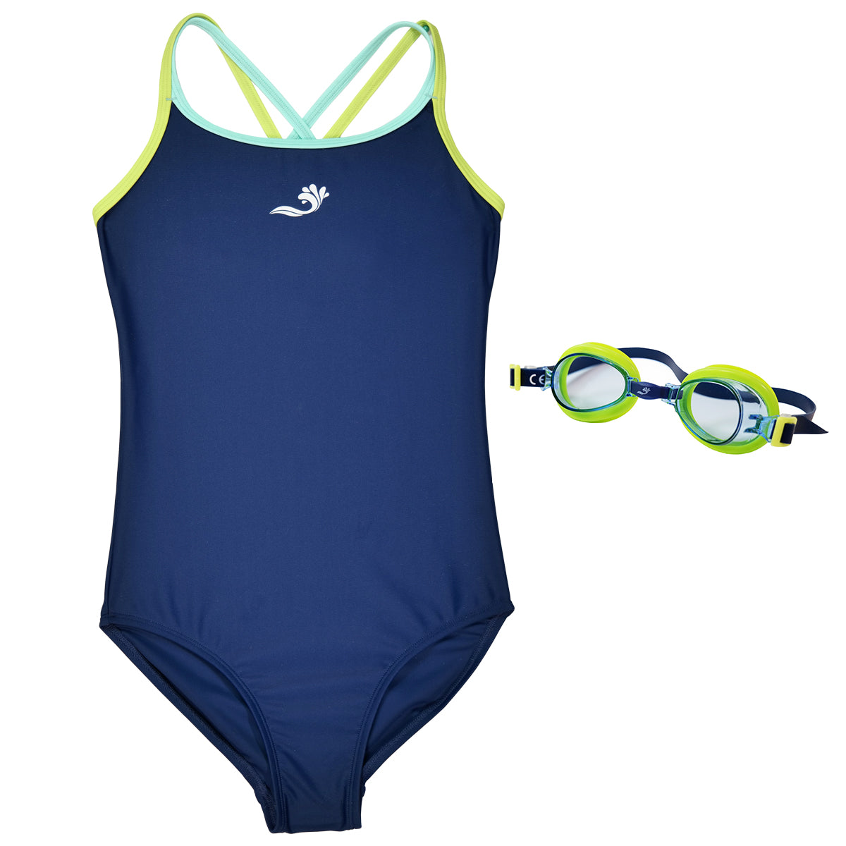 Girls Swimming Costumes & Goggles Bundle