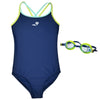 Girls Swimming Costumes & Goggles Bundle