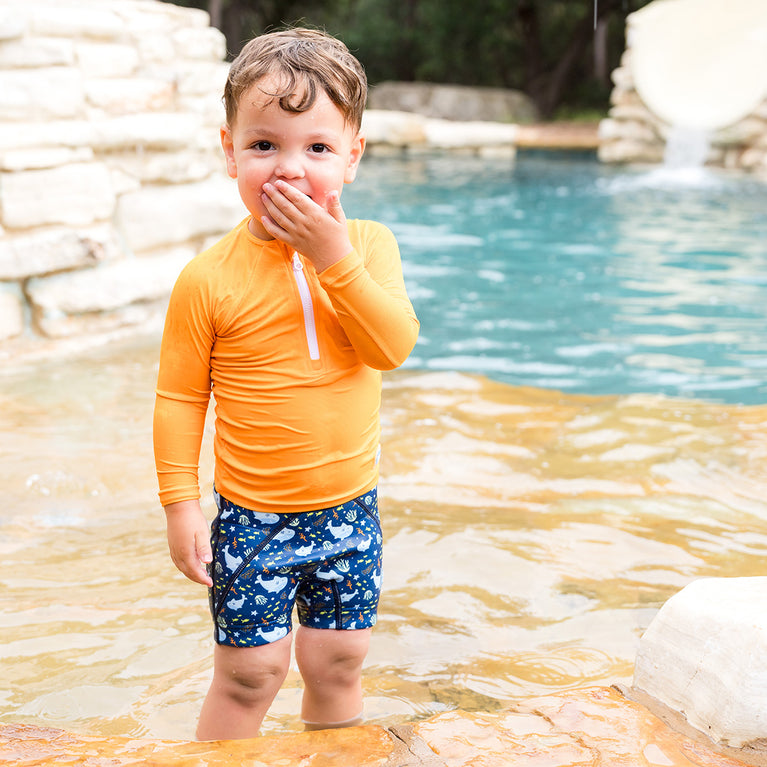 Long Sleeve Rash Vest Neon Orange | Boys, Girls, Unisex UV Protection ...