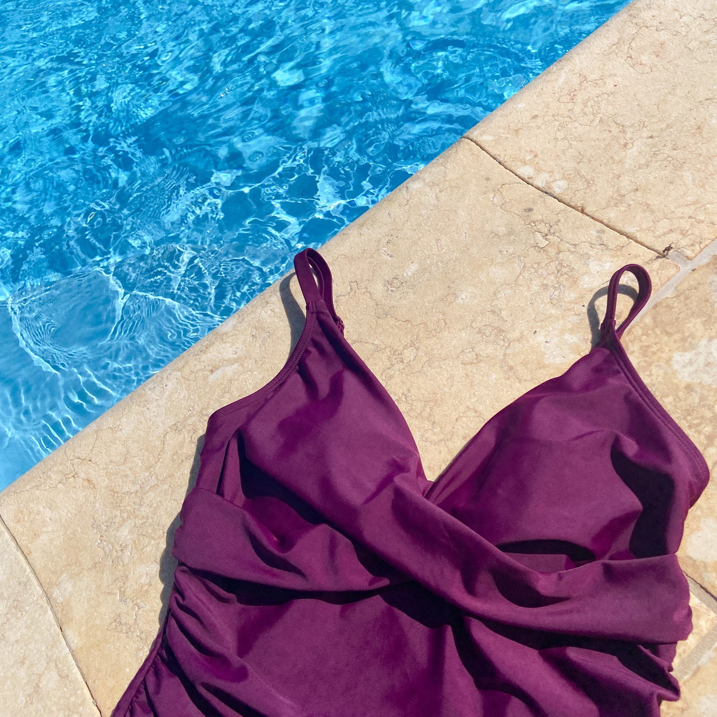 Ladies Swimming Costume Tummy Control Plum