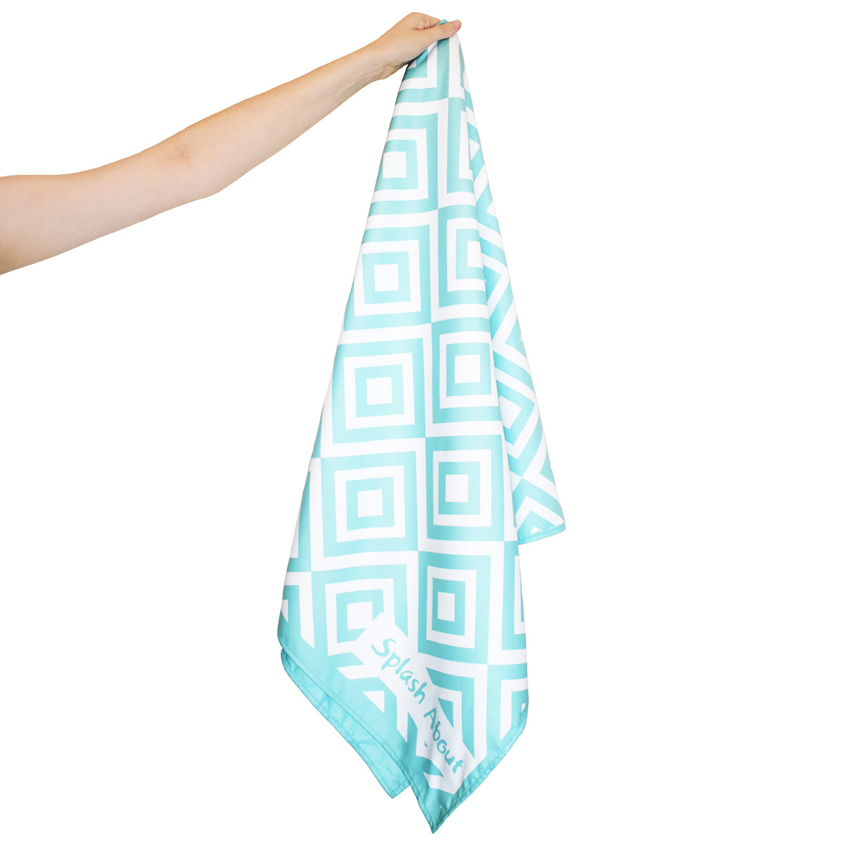 Splash About Geometric Quick Dry Towel, Aruba Blue