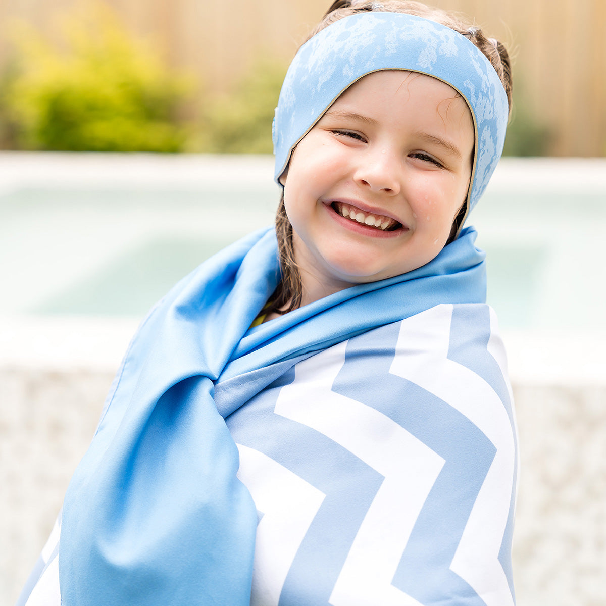 Splash About Zigzag Quick Dry Towel, Cashmere Blue