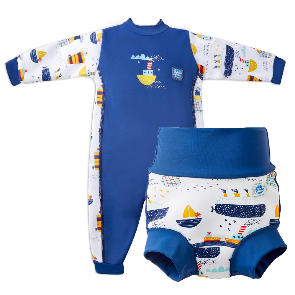 Babyhug Water Repellant Swimming Trunk With Tropical Theme Print - Yellow