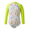 Girls Swimming Costume Sunsuit - Jungle Lime