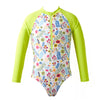 Girls Swimming Costume Sunsuit - Jungle Lime