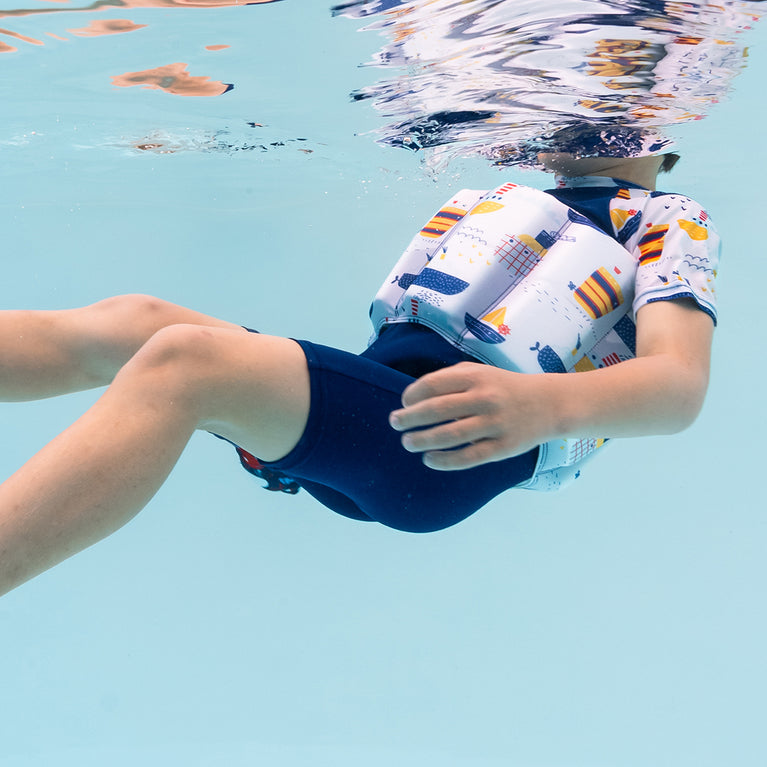 Sleeved Floatsuit Tug Boats | Learn to Swim Aid with adjustable ...