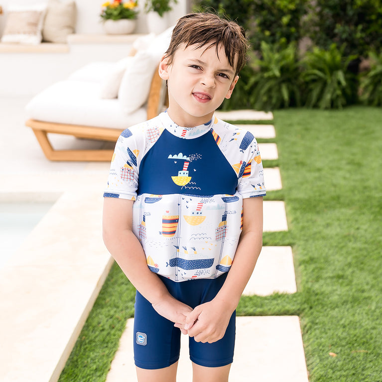 Sleeved Floatsuit Tug Boats | Learn to Swim Aid with adjustable ...