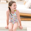 Girls Swimming Costume Jungle Lime