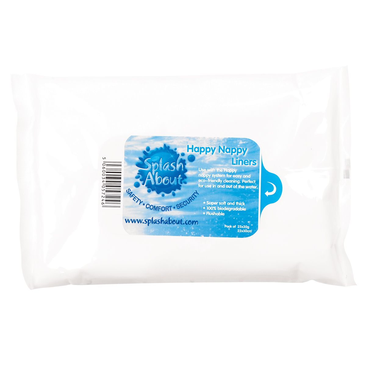 Splash About Swim Nappy Liners Happy Nappy Pack of 25 Flushable Biodegradable 